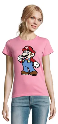 Produktbild von Mario Damen T Shirt Gaming Print Rundhals Baumwollshirt