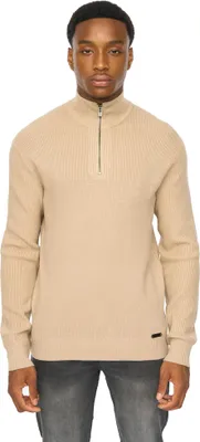 Produktbild von Duck and Cover - "Potenza" Pullover für Herren, mit kurzem Reißverschluss, Jerseyware BG2388 (M) (Steinfarben)