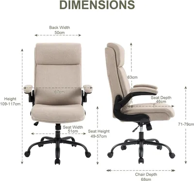 Obrázok produktu pre Ergonomická kancelárska stolička - Kancelárska stolička - Pracovná stolička - Kancelárska stolička - Otočná stolička - Sklopné podrúčky