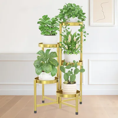 Immagine prodotto di Portafiori in metallo, 5 piani, color oro