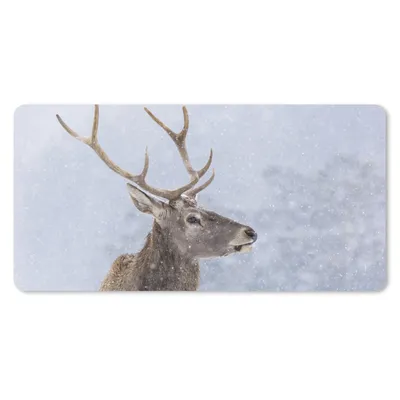 Produktbild von MuchoWow® Schreibtischunterlage Schnee - Hirsche - Winter 80x40 cm - XXL Mauspad - Gaming Mauspad