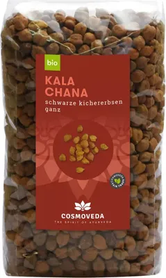 Produktbild von Cosmoveda -  Kala Chana - schwarze Kichererbsen ganz - 500g