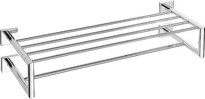 Produktbild von META Doppelhandtuchablage Messing Chrom poliert 655x160x225 mm für Bad & Küche >> zum Bohren
