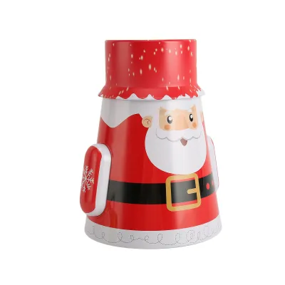 Imagen del producto de Lata de dulces navideños, tarro de dulces navideños, juguete "roly poly" navideño, caja de dulces navideña, lata de hojalata navideña, juguete "wobbler" navideño