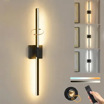 Immagine prodotto di Applique a LED ricaricabile per interni, moderna, dimmerabile, 3 temperature di colore, orientabile, con batteria integrata, lampada da parete wireless con telecomando, 60 cm