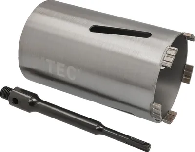 Produktbild von Diamantbohrkrone Ø 112 mm Nutzlänge 180 mm mit SDS+-Aufnahme 200 mm Segmenthöhe 10 mm Diamant Bohrkrone Trockenbohrkrone Kernbohrer Betonbohrkrone Kernbohrkrone BTEC