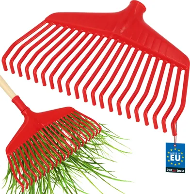 Immagine prodotto di KOTARBAU® Rastrello Per Foglie Plastica 38 cm Rastrello Giardino Extra-Click Senza Manico Rastrelli Per Erba Rosso