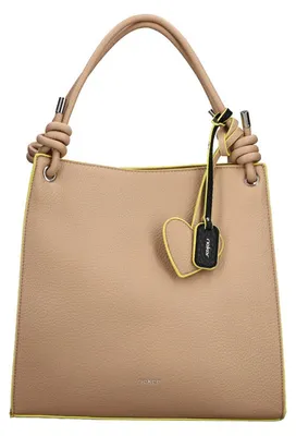 Produktbild von Rieker Damen Henkeltasche neongelbe Akzente Knoten-Henkel H1308, Farbe:Beige