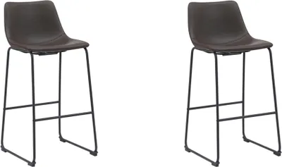 Produktbild von LABEL51 Barhocker Risto - Dunkelbraun - Kunstleder - Sitzhöhe 75 - 2er-Set