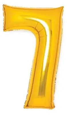 Image de Ballon en aluminium « 7 » doré, 45 x 66 cm - Amscan