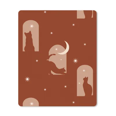 Produktbild von MuchoWow® Mauspad Mousepad Sterne - Katze - Entwurf 19x23 cm - Mousepads - Maus Mat - Pad - Mausunterlage - Mauspads - Spielen