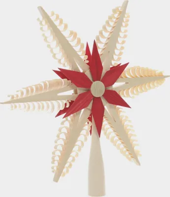 Produktbild von Baumschmuck Christbaumspitze Mittig Stern Rot (Beidseitig) BxHxT=24x24x2cm NEU