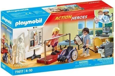 Zdjęcie produktu dla PLAYMOBIL 71617 Atelier de kinésithérapie, L'hôpital Action Heroes, 69 pièces, Dla dzieci od 4 lat