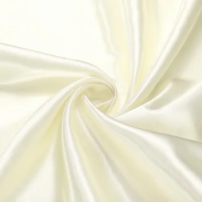 Satijnstof, Crème, 152 cm x 2 m, Polyester, seidig, für Nähen & Deko