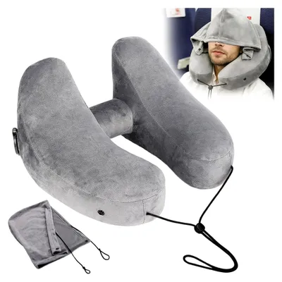 Produktbild von Nackenkissen Aufblasbar,Reisekissen aufblasbar,Comfy Flugzeug nackenkissen,Hohe Qualität Neck Pillow,Einstellbares aufblasbar reisekisse,Atmungsaktiver weicher Bezug