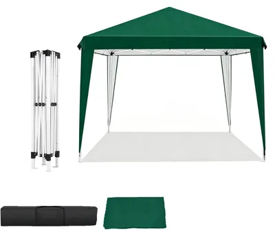 Produktbild von Pavillon, höhenverstellbar, UV-schutzbeschichtetes Dach, Grün-3x3Meter