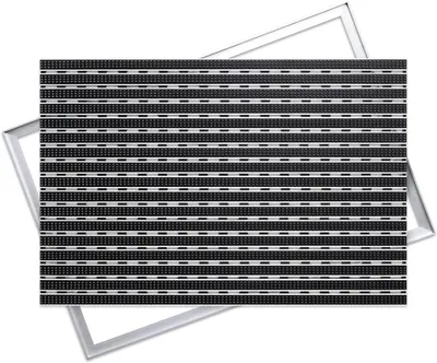 Produktbild von POLENTEX Premium Aluminium Fußmatte Heavy Duty mit Rahmen, 60x40, Grau, 22 mm, Bürsteneinlage, 500 kg/m²