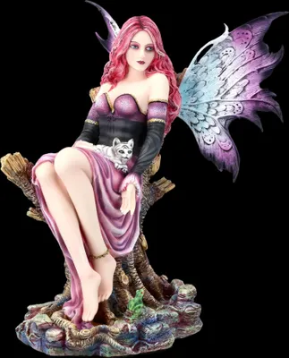 Produktbild von Elfen Figur - Arien mit Tigerbaby - Fantasy Deko