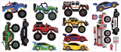 Produktbild von RoomMates - Trucks -  Wandtattoo Wandsticker Wandaufkleber Wandbilder