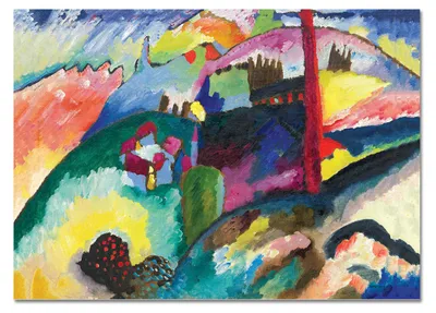 Immagine prodotto di Giallobus - Paesaggio con ciminiere - Vassily Kandinsky - 140L x 100l cm - Quadro - Vetro acrilico