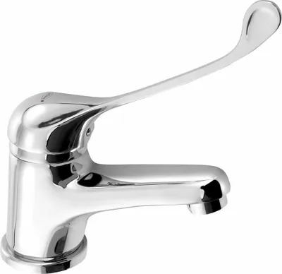 Zdjęcie produktu dla Bateria umywalkowa HOFFER bez wyciąganego odpływu, długa dźwignia, chrom