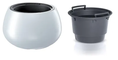 Zdjęcie produktu dla Doniczka plastikowa z wkładem HEOS biała 37 cm