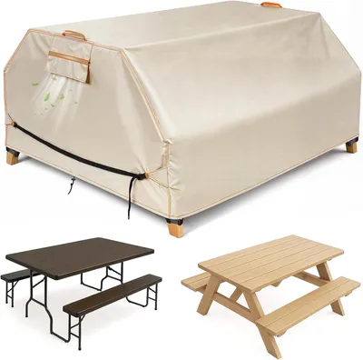 Image de Housse de table de pique-nique - 193 x 157 x 76 cm - Imperméable - Oxford 420D