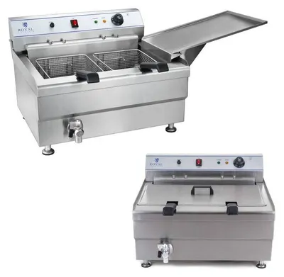 Imagen del producto de Freidora profesional de acero inoxidable con capacidad de 24 litros y control de temperatura preciso