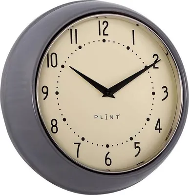 Produktbild von LS-LebenStil Nostalgische Metall Wanduhr Grau 23cm Rund Vintage Küchenuhr Bürouhr Retro kein Ticken Lautlos große Ziffern Wohnzimmer Büro Küche