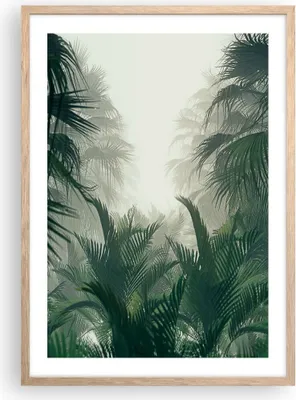 Produktbild von Gerahmtes Poster - Rahmen in heller Eiche - Dschungel Blätter Palmen - 50x70 cm - Wand Bild - Wanddeko - Wandbilder - Kunstposter - Wandposter - Bilderrahmen - Bilder - Kunstdruck - P2NPA50x70-4504