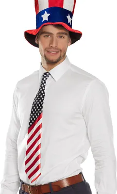 Immagine prodotto di Cravatta USA accessorio per feste blu-rosso-bianco 70 cm - taglia unica