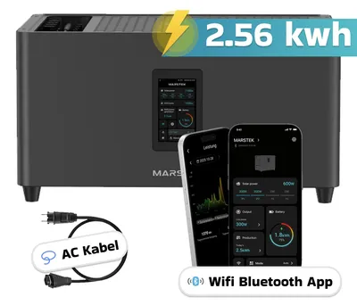 Produktbild von SUNNIVA® 4000W Balkonkraftwerk mit 10,24 kWh Speicher MARSTEK Jupiter C + Plus, 8x500W BIFAZIAL FULLBLACK komplett Steckdose, Solaranlage Solarspeicher