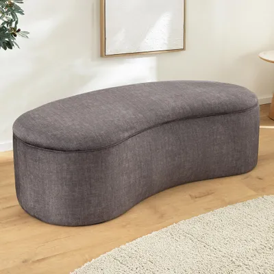 Produktbild von riess-ambiente Polsterbank ELEMENTAL 120cm graphit grau Samt mit Stauraum organische Form Sitzbank