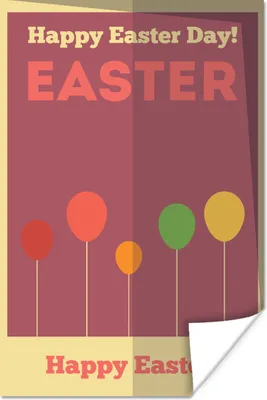 Produktbild von MuchoWow® Poster Zitate - Frohe Ostern! - Ostern - Frohe Ostern! - Luftballons - Ostern 60x90 cm - Wanddekoration
