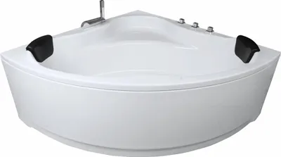 Produktbild von CARIBIA ECK Badewanne RIO 130x130 Wasserfall Armaturset, Acrylschürze, Füße, Ablaufgarnitur und 2x Kopfkissen GRATIS