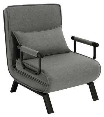 Zdjęcie produktu dla Sofa rozkładane 3 w 1 - Fotel składany - Regulowane oparcie - Zdejmowane poduszki - Fotel jednoosobowy - Ciemnoszary