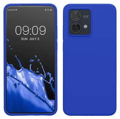 Produktbild von kwmobile Handyhülle für Motorola Moto G84 5G Hülle - Case Silikon - Kabelloses Laden - Schutzhülle Cover in Baltik Blau