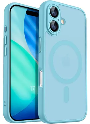Image de Coque pour iPhone 17 avec Anneau Magnétique et Protection Caméra Antichoc - Bleu Ciel