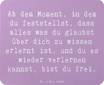 Produktbild von Mr. & Mrs. Panda Mauspad Spruch Erleuchtung und Freiheit - Lavendeltraum - Geschenk, Mousepad, Veränderung, Freude, Klarheit, Motivation, mousematte, laptop, Zitat, pc
