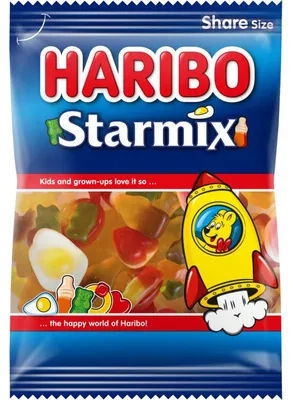 Obrázek produktu pro Haribo Starmix 250g – směs barevného ovoce, lékořice a pěnového cukru