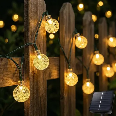 Solar-Lichterkette 40 LEDs warmweiß, 6 m, IP65, Timer, 8 Modi