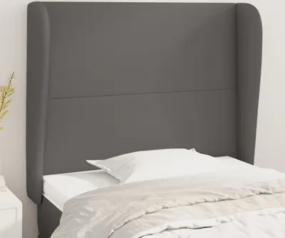 Produktbild von Kopfteil mit Ohren Grau 103x23x118/128 cm Kunstleder