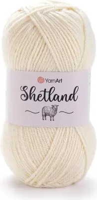 Produktbild von YarnArt Shetland Wolle 503 Creme, Weich & Waschmaschinenfest, Perfekt für Winterprojekte