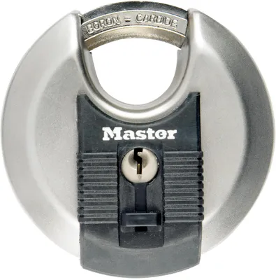 Obrázok produktu pre MASTER LOCK M40EURD, diskový zámok, Zámok na kľúč, odlišné kľúče, Garáž, sťahovacie auto, Sklad, sklad, úložná skrinka, Skrinka na kolieskach, van, Workshop, Čierna, Nerezová oceľ, Nerezová oceľ