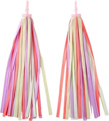 Image de Décorations pour guidon de vélo enfant - Lot de 2 - 27 cm - Décorations multicolores pour poignées - Pour vélos d'enfant, trottinettes, tricycles et vélos