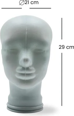 Produktbild von Glas KOPFHÖRERSTÄNDER voll Glanz + matt | 29cm Glaskopf Skulptur | Farbe: M02 weiss