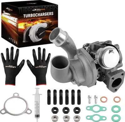 Image de Turbocompresseur, Construction en fonte et alliage, Dimensions de l'article : 29x27x23 cm, Compatibilité moteur : D4CB 16V, Puissance maxi : 170 CV, Type de refroidissement : eau & huile