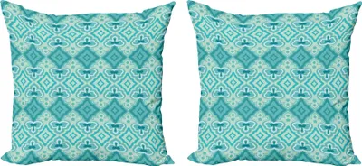 Obrázok produktu pre ABAKUHAUS Súprava obliečok na vankúš (2 ks), abstraktný geometrický vzor v historických tvaroch, 50 x 50 cm, béžová