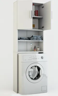 Produktbild von VICCO Waschmaschinenschrank Weiß 190 x 64 cm - Badregal Hochschrank Waschmaschine Bad Schrank Badezimmerschrank Überbau