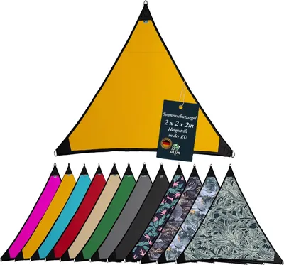 Produktbild von freigarten.de Sonnensegel Wasserdicht Sonnenschutz Garten mit befestigungen Leinen 100% Schutz vor UV-Strahlungen (2m x 2m, Gelb)